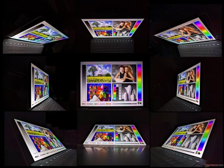 Angles de vision OLED étendus. Un effet arc-en-ciel peut être observé sous des angles extrêmes, ce qui n'est pas le cas avec les écrans IPS