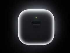 Le chargeur de 40 W a un design similaire à celui de l'étui de chargement des AirPods Apple. En photo : une image promotionnelle donnant un aperçu de l'adaptateur.