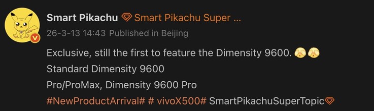 Fuite de détails sur la série Vivo X500.