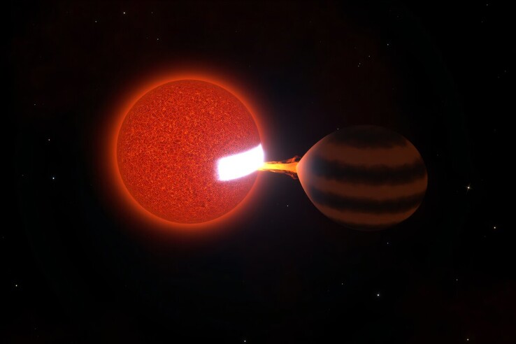 Une illustration d’artiste montrant le système ZTF J0440+2325.