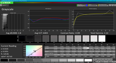 Niveaux de gris (avant calibration)