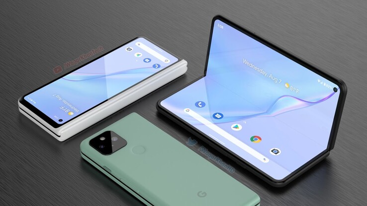 Un concept du Pixel Fold, avant les teasers de Google sur la série Pixel 6. (Image source : Waqar Khan)