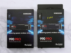 Vrai ou faux emballage de SSD Samsung.