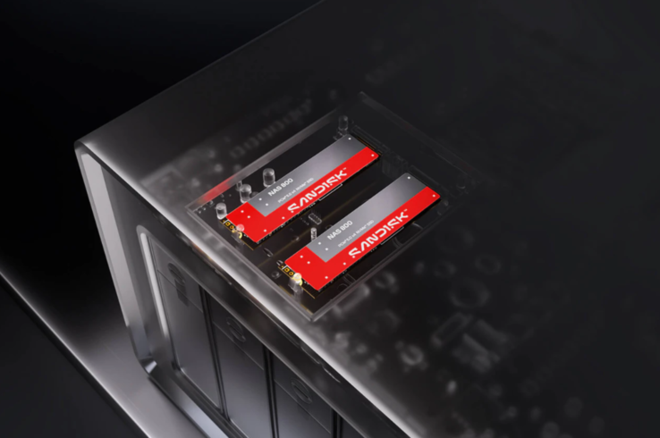 Deux SSD Sandisk NAS 800 installés dans un boîtier NAS
