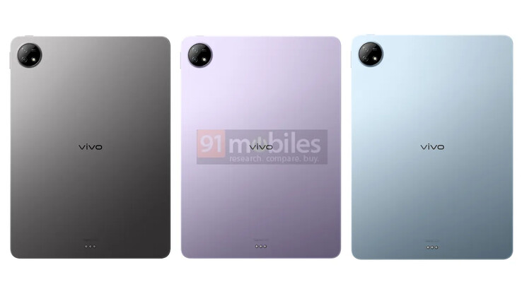 Le "Vivo Pad2" dans ses 3 couleurs. (Source : Ishan Agarwal via 91Mobiles)