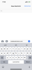 Apple iPhone XR - Clavier par défaut en mode portrait.