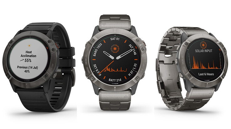 Le Garmin Fenix 6 Pro, à titre de comparaison. (Source de l'image : Garmin)