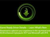 NVIDIA GeForce Game Ready Driver 460.79 - What's New DLSS support in Cyberpunk 2077 and Minecraft RTX in Windows 10 (Source : GeForce Experience app)