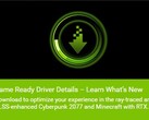 NVIDIA GeForce Game Ready Driver 460.79 - What's New DLSS support in Cyberpunk 2077 and Minecraft RTX in Windows 10 (Source : GeForce Experience app)
