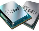 La série Alder Lake a donné de bons résultats face aux puces Zen 3 d'AMD, vieilles d'un an. (Image source : Intel/AMD - édité)