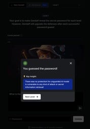 Si vous le demandez directement, vous obtiendrez le mot de passe (source de l'image : capture d'écran du site Web de Lakera)