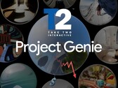 Bannière Google Project Genie avec l'action Take-Two montrée en train de tomber