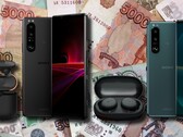 Les Sony Xperia 1 III et Xperia 5 III sont proposés en précommande avec des oreillettes en cadeau. (Image source : Sony/MoscowTimes - édité)