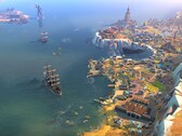 Une image représentant des bâtiments et des navires dans Humankind, actuellement à -90 %.