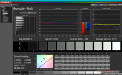 Echelle de gris avant calibration (vs. P3)