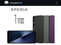 Le smartphone illustré est le Xperia 1 VII, et non le Xperia 1 VIII.