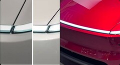 La barre lumineuse de la nouvelle Model Y et les interstices du capot peuvent sembler mal alignés (Source de l'image : ProjectRCC)