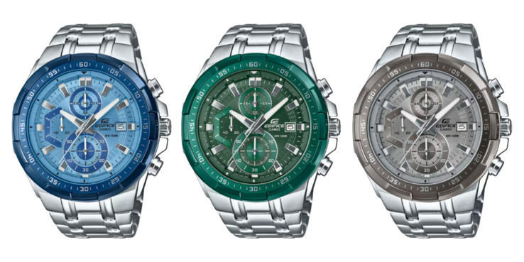 De gauche à droite : les Casio Edifice EFR-539D-2AV, EFR-539D-3AV et EFR-539D-8AV. (Source de l'image : Casio, édité)