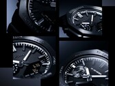 Collage d'images en gros plan mettant en valeur la texture du cadran, les index et la lunette de la Casio G-Shock GM-2100LXB.