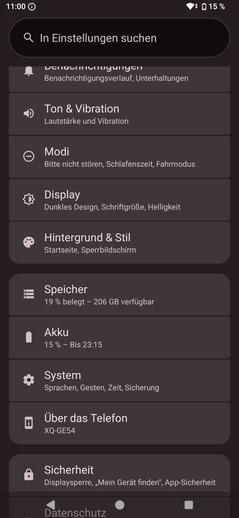 Test du Sony Xperia 1 VIII : interface utilisateur Android
