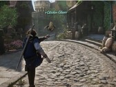 Le protagoniste de Fable donne un coup de pied à un poulet (Image source : Xbox on YouTube, screenshot)
