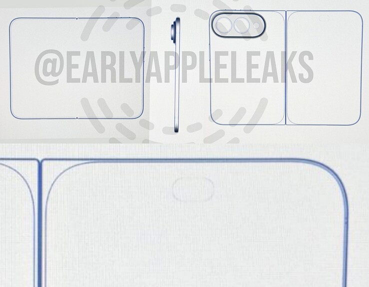 Les rendus CAO de l'iPhone pliable qui ont fait l'objet d'une fuite montrent une découpe Dynamic Island.