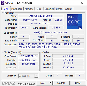 Capture d'écran CPU-Z d'une fréquence record