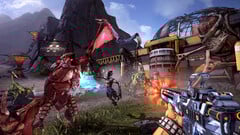 Capture d&#039;écran de Borderlands 2 montrant des monstres combattant Zero