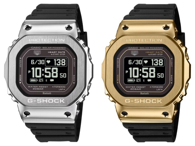 Les montres Casio G-Shock GMH5600-1 (à gauche) et GMH5600-9 (à droite)