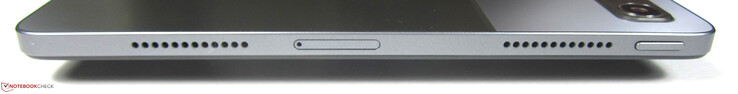 À gauche : haut-parleur, emplacement microSD, haut-parleur