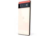 Vue arrière du Google Pixel 6 montrant le logo G et la barre noire de l'appareil photo