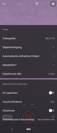 Sony Xperia 10 - Appli d'appareil photo par défaut : réglages vidéo.
