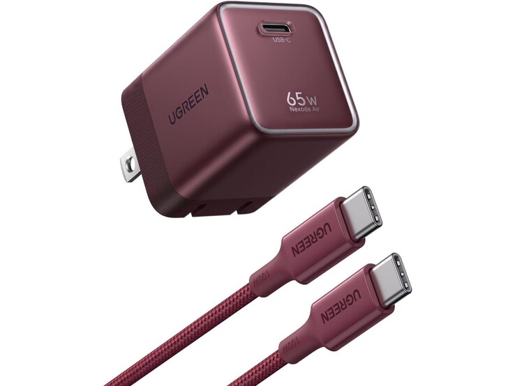 Le nouveau chargeur Ugreen Nexode Air 65W en bordeaux.
