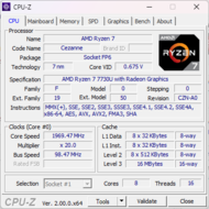 Page principale de CPU-Z