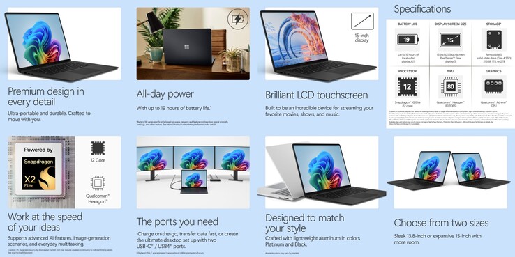 L'ordinateur portable Surface de 15 pouces 8.