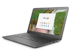 En test : le HP Chromebook 14 G5 3GJ73EA. Modèle de test aimablement fourni par Cyberport.