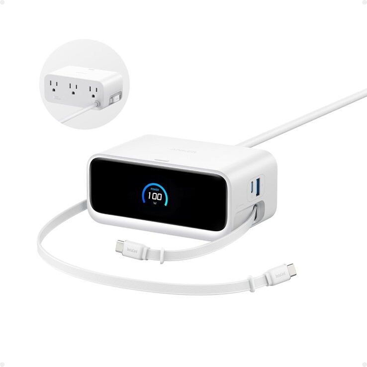 La station de recharge Anker Nano (7-en-1, 100W) en blanc (Source : Anker)