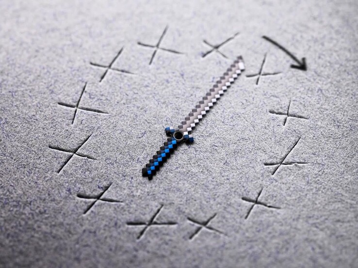 Aiguille des minutes en forme d'épée