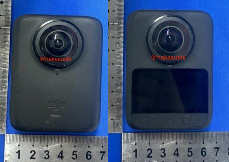 La DJI Osmo 360 emprunte le design de la caméra d'action Max de GoPro. (Source de l'image : FCC via Hakasushi)