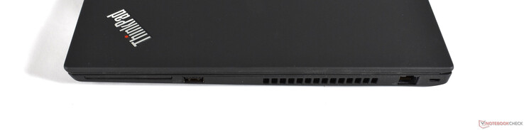 Côté droit : Lecteur de carte à puce, port USB A 3.0, port Ethernet RJ45, serrure Kensington