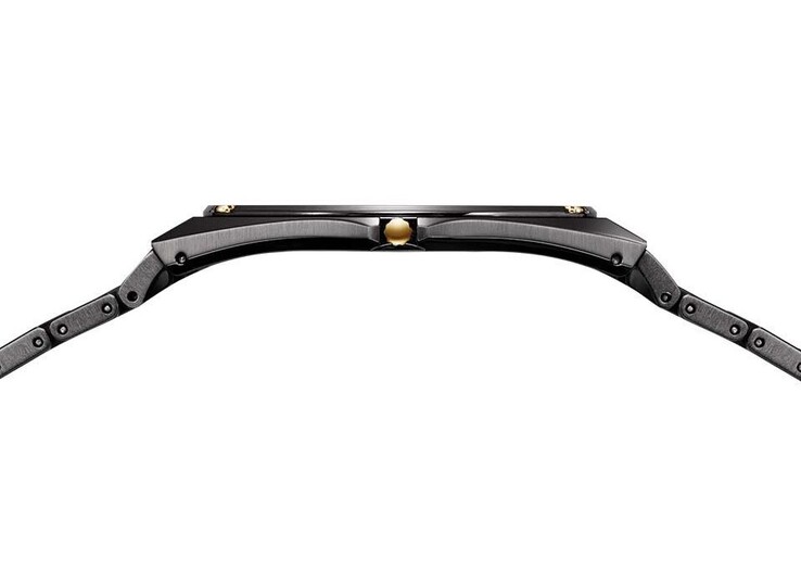 Vue de profil de la Citizen Eco-Drive One AR5065-54W, mettant en valeur son boîtier extrêmement fin et son design discret.