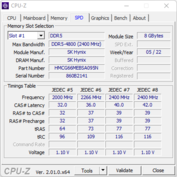 CPU-Z : Emplacement RAM 1