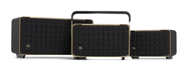 La gamme Authentics emprunte un élément de design majeur, la grille en mousse gaufrée, à l'enceinte emblématique L100 de JBL (Image Source : JBL)