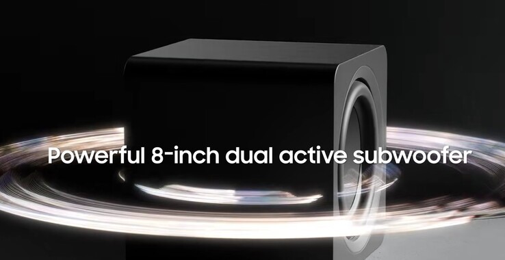 Le subwoofer est doté d'un double subwoofer actif de 8 pouces