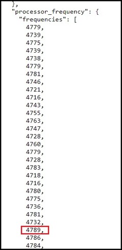 Fréquence maximale. (Source de l'image : Geekbench)