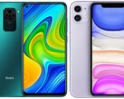 Le Redmi Note 9 et le Apple iPhone 11 sont deux des smartphones les plus vendus au monde. (Source de l'image : Xiaomi/Apple - édité)