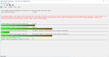 Page principale de Latency Mon