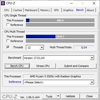 Lenovo IdeaPad Flex 5 CPU-Z : Onglet Benchmarks