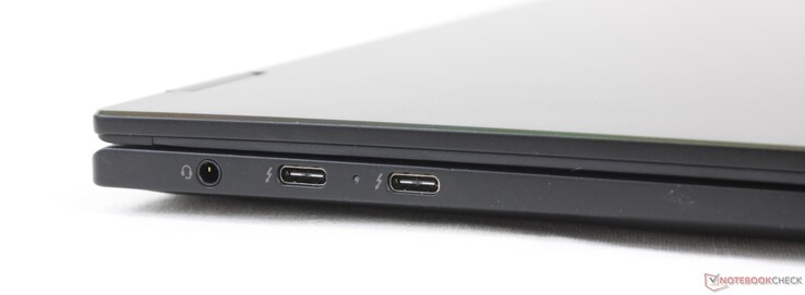 A gauche : combo audio 3,5 mm, 2x USB-C avec Thunderbolt 4