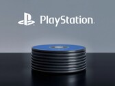 Logo PlayStation visible au-dessus des disques PS5 sur le bureau